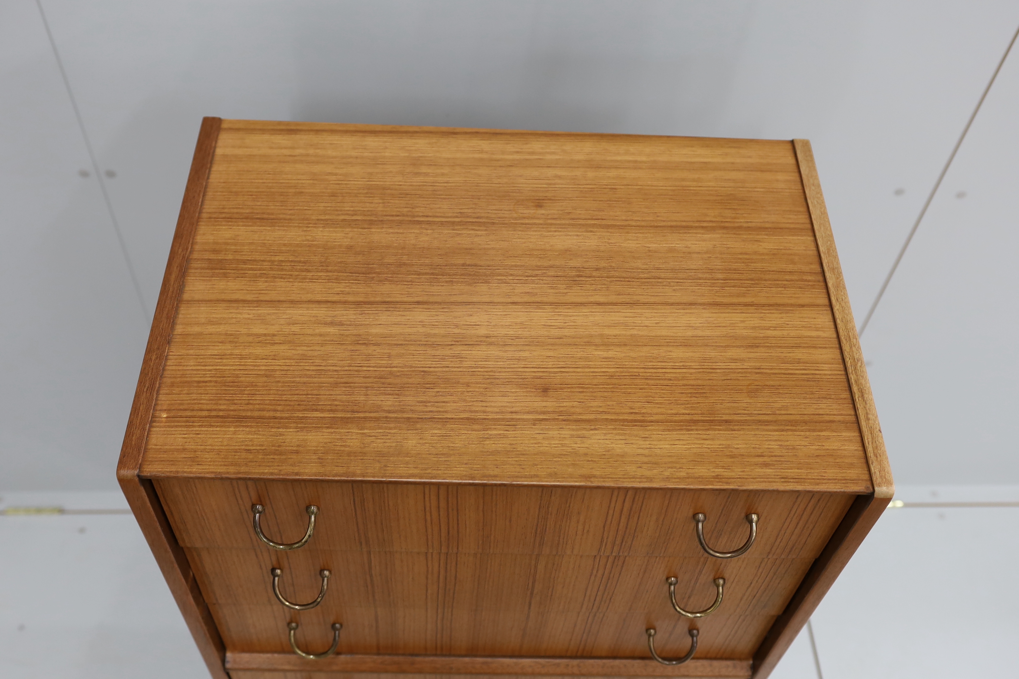 A mid century G Plan Librenza seven drawer chest, width 60cm, depth 41cm, height 128cm